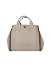 Chloé Structured Beige Bag With Dual Top Handles In Gray
