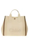 Chloé Chloe Women Multicolor Canvas Chloe Carry Shopping Bag In Beige