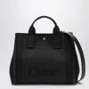 Chloé Carry Tote Bag In Black Canvas Women In Black