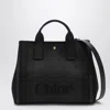 Chloé Carry Tote Bag In Black Canvas Women In Black