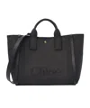 Chloé Carry Tote Bag In Canvas In Black
