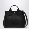 Chloé Carry Tote Bag In Black Canvas Women In Black