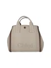 Chloé Structured Beige Bag With Dual Top Handles In Sand