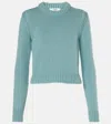 Chloé Cropped Cashmere And Cotton Sweater In Green