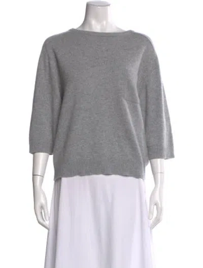 Pre-owned Chloé Cashmere Bateau Neckline Sweater In Gray
