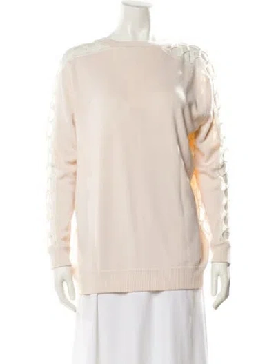 Pre-owned Chloé Cashmere Bateau Neckline Sweater In Neutral