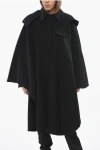 Chloé Cashmere Blend Cape Coat With Hood In Black