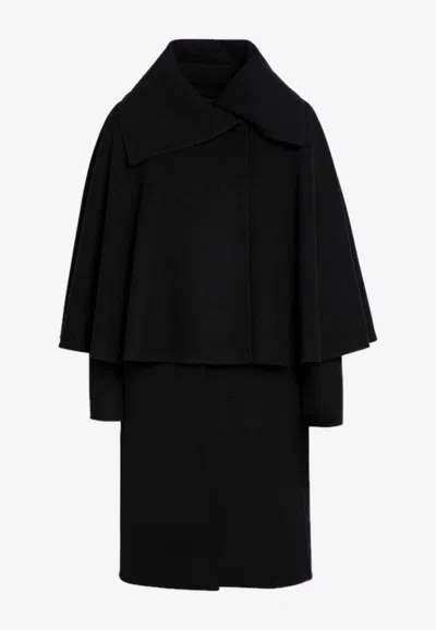 Chloé Cashmere Cape Coat In Black