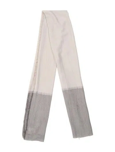 Pre-owned Chloé Cashmere Colorblock Pattern Shawl In Neutral