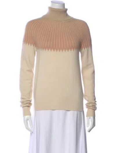 Pre-owned Chloé Cashmere Colorblock Pattern Sweater In Neutral