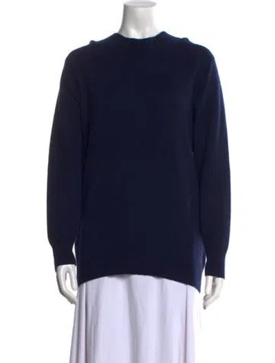 Pre-owned Chloé Cashmere Crew Neck Sweater In Blue