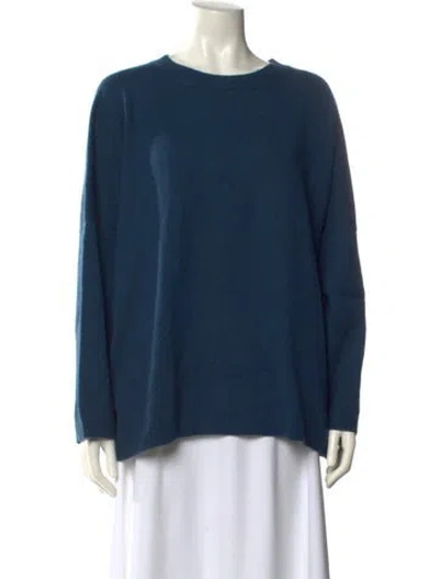 Pre-owned Chloé Cashmere Crew Neck Sweater In Blue