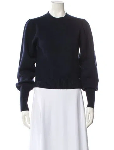 Pre-owned Chloé Cashmere Crew Neck Sweater In Blue