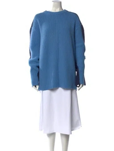 Pre-owned Chloé Cashmere Crew Neck Sweater In Blue