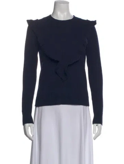 Pre-owned Chloé Cashmere Crew Neck Sweater In Blue