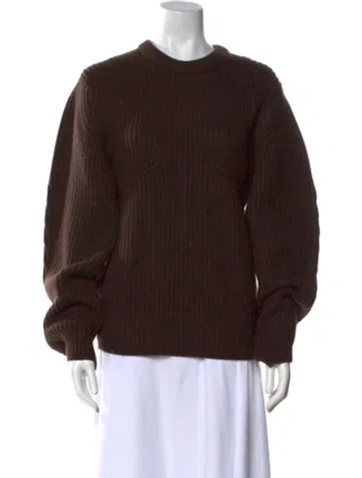 Pre-owned Chloé Cashmere Crew Neck Sweater In Brown
