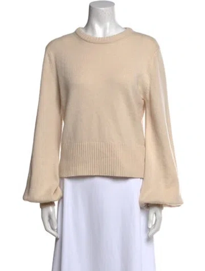 Pre-owned Chloé Cashmere Crew Neck Sweater In Neutral
