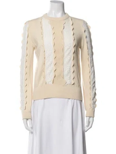 Pre-owned Chloé Cashmere Crew Neck Sweater In Neutrals