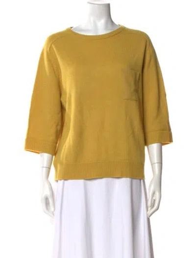 Pre-owned Chloé Cashmere Crew Neck Sweater In Yellow