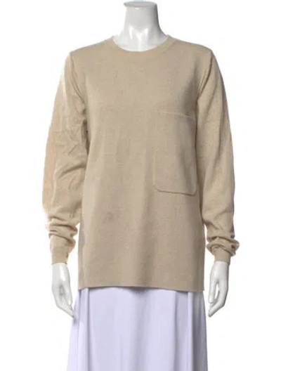 Pre-owned Chloé Cashmere Crew Neck Top In Neutrals