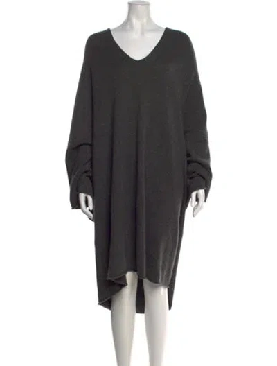 Pre-owned Chloé Cashmere Knee-length Dress In Gray