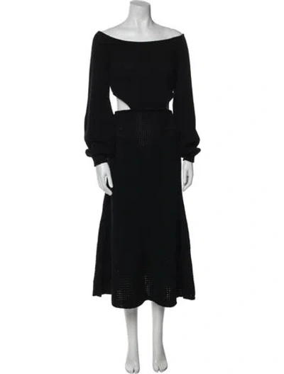 Pre-owned Chloé Cashmere Long Dress In Black