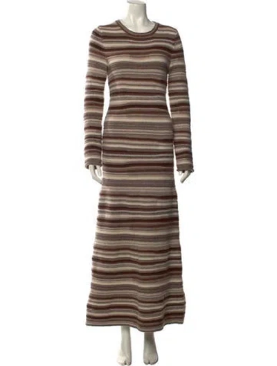 Pre-owned Chloé Cashmere Long Dress In Brown