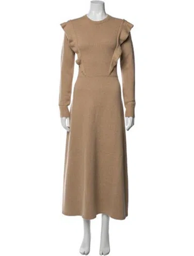 Pre-owned Chloé Cashmere Long Dress In Brown