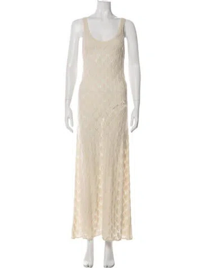 Pre-owned Chloé Cashmere Long Dress In Green