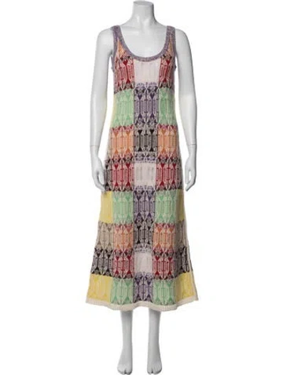 Pre-owned Chloé Cashmere Long Dress In Multi