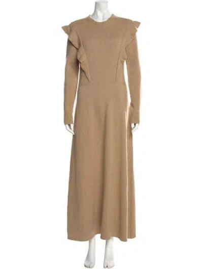 Pre-owned Chloé Cashmere Long Dress In Neutral