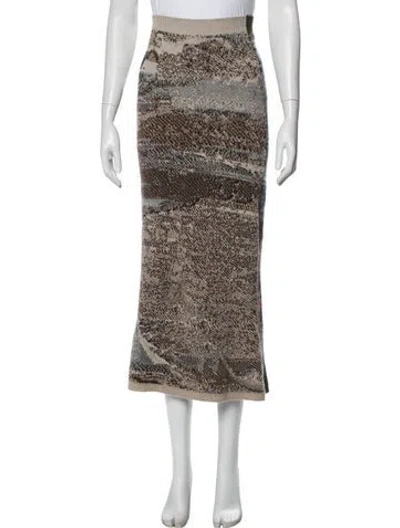 Pre-owned Chloé Cashmere Long Skirt W/ Tags In Brown