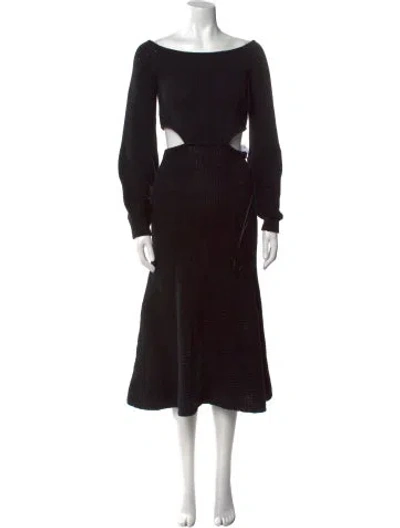 Pre-owned Chloé Cashmere Midi Length Dress In Black