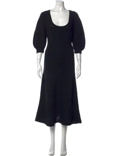 Pre-owned Chloé Cashmere Midi Length Dress In Black