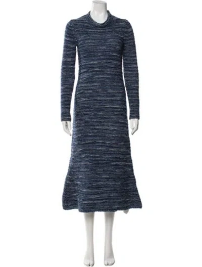 Pre-owned Chloé Cashmere Midi Length Dress In Blue