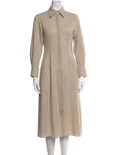 Pre-owned Chloé Cashmere Midi Length Dress In Brown