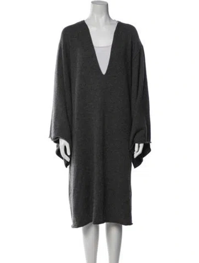 Pre-owned Chloé Cashmere Midi Length Dress In Gray