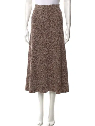 Pre-owned Chloé Cashmere Midi Length Skirt In Brown