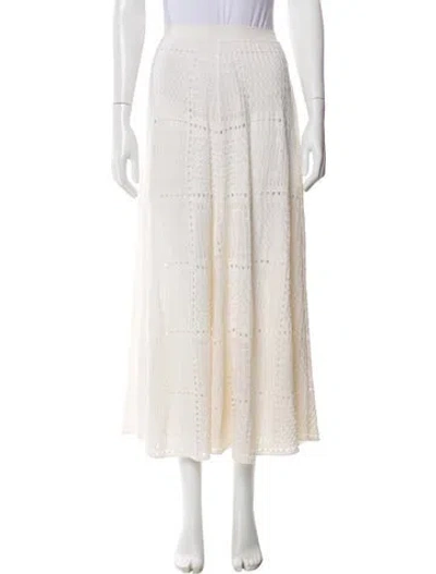 Pre-owned Chloé Cashmere Midi Length Skirt In Neutral