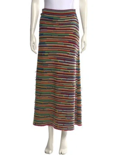 Pre-owned Chloé Cashmere Midi Length Skirt In Red