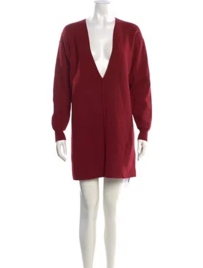 Pre-owned Chloé Cashmere Mini Dress In Burgundy