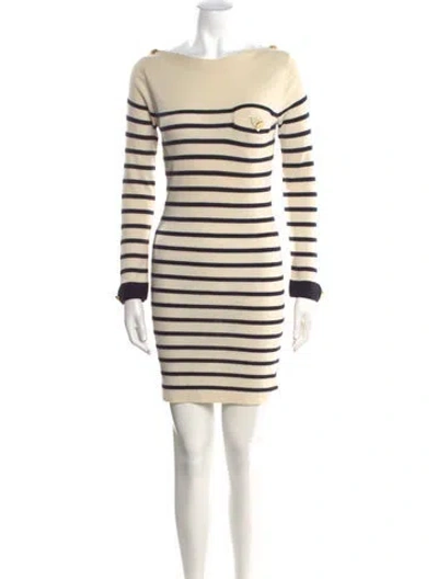 Pre-owned Chloé Cashmere Mini Dress In Neutral
