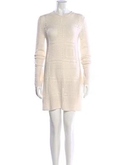 Pre-owned Chloé Cashmere Mini Dress In Neutral