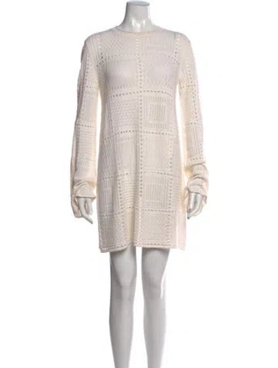 Pre-owned Chloé Cashmere Mini Dress In Neutrals