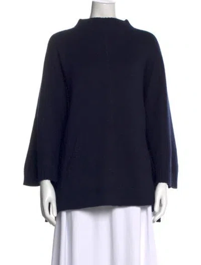 Pre-owned Chloé Cashmere Mock Neck Sweater In Blue