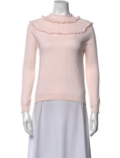 Pre-owned Chloé Cashmere Mock Neck Top In Pink