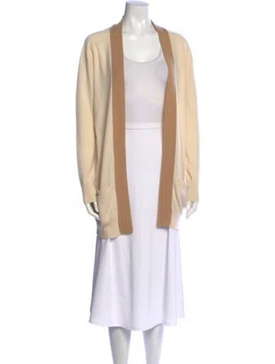Pre-owned Chloé Cashmere Open Front Sweater In Neutrals