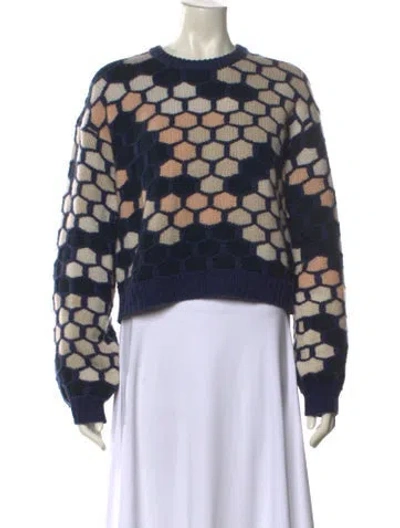 Pre-owned Chloé Cashmere Printed Sweater In Blue