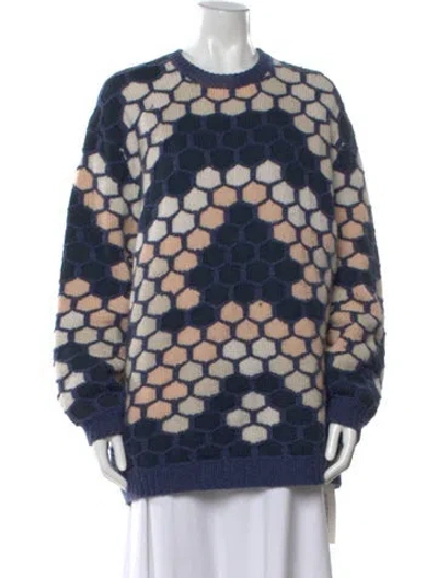 Pre-owned Chloé Cashmere Printed Sweater In Blue