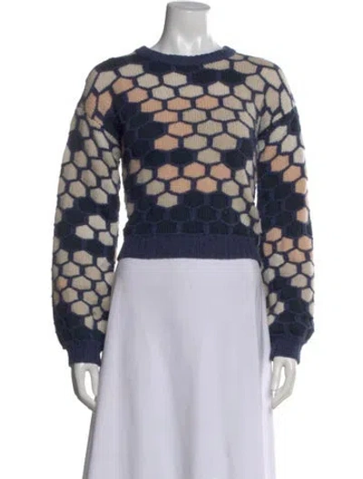 Pre-owned Chloé Cashmere Printed Sweater In Blue